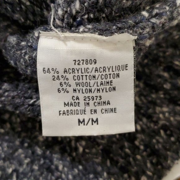 GREY black cream fair isle knit cotton wool blend zip up sweater - Picture 4 of 6